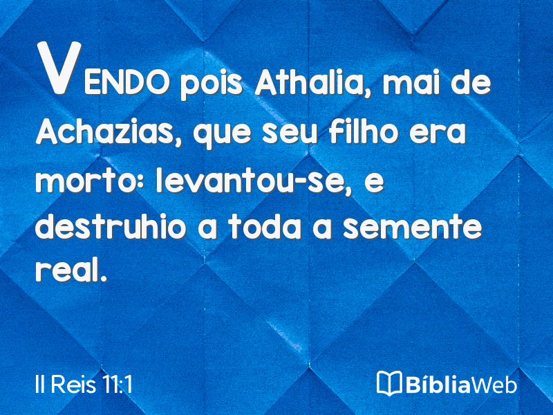 II Reis 11:1 em imagem para compartilhar