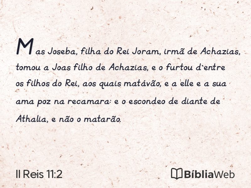 II Reis 11:2 em imagem para compartilhar