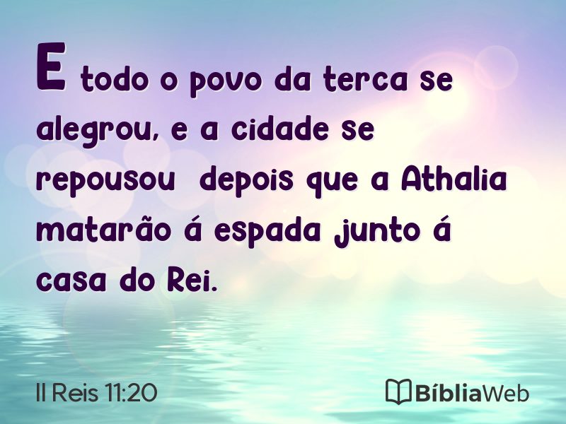II Reis 11:20 em imagem para compartilhar