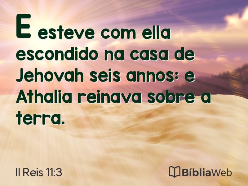 II Reis 11:3 em imagem para compartilhar