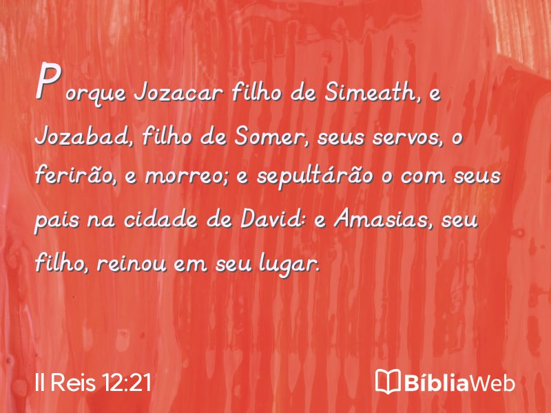 II Reis 12:21 em imagem para compartilhar