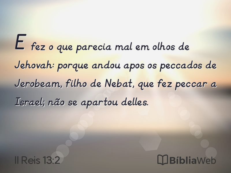 II Reis 13:2 em imagem para compartilhar