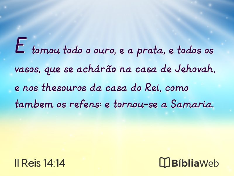 II Reis 14:14 em imagem para compartilhar