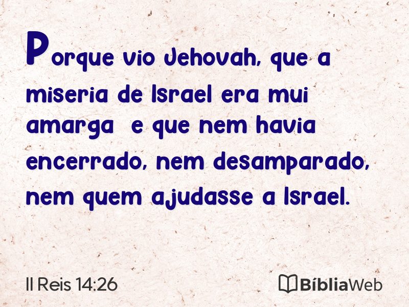 II Reis 14:26 em imagem para compartilhar