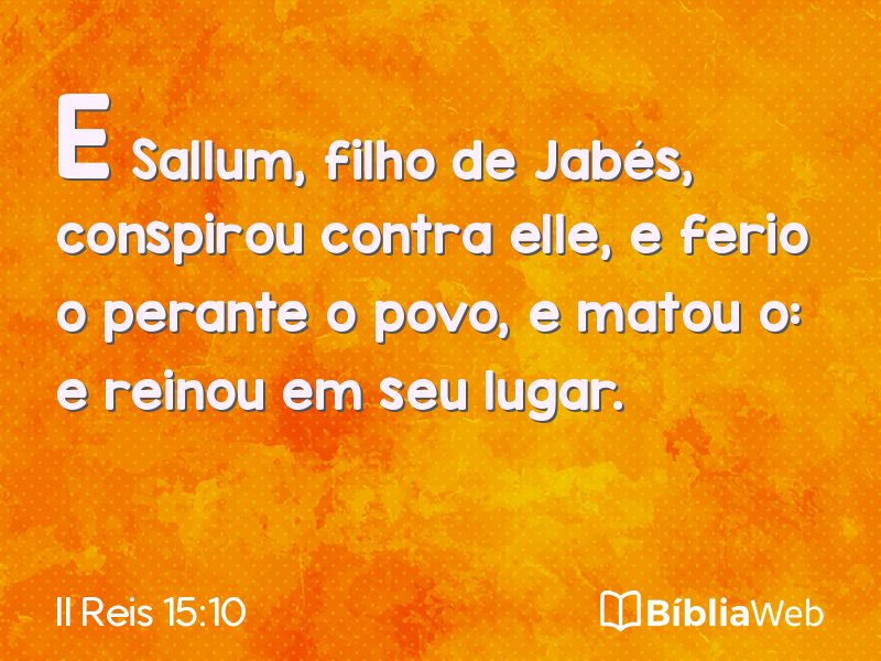 II Reis 15:10 em imagem para compartilhar