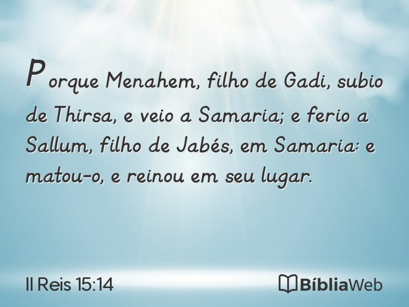 II Reis 15:14 em imagem para compartilhar
