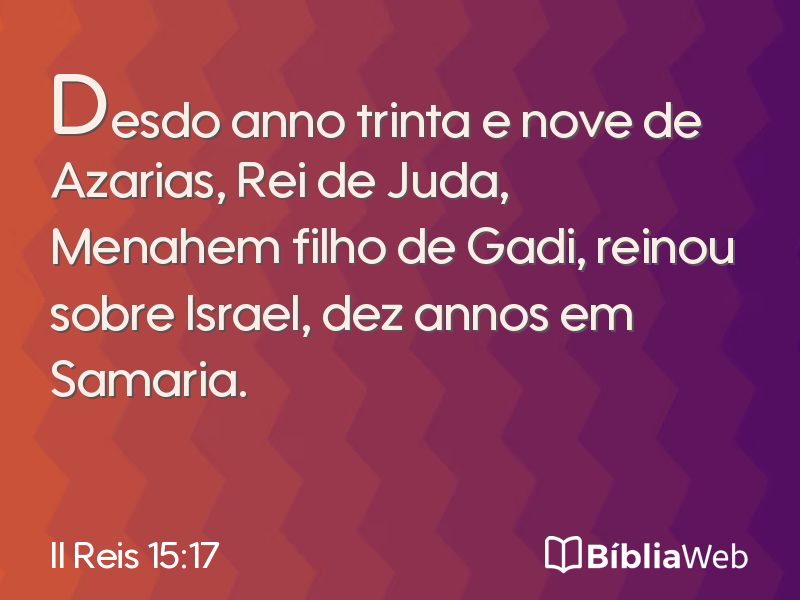 II Reis 15:17 em imagem para compartilhar