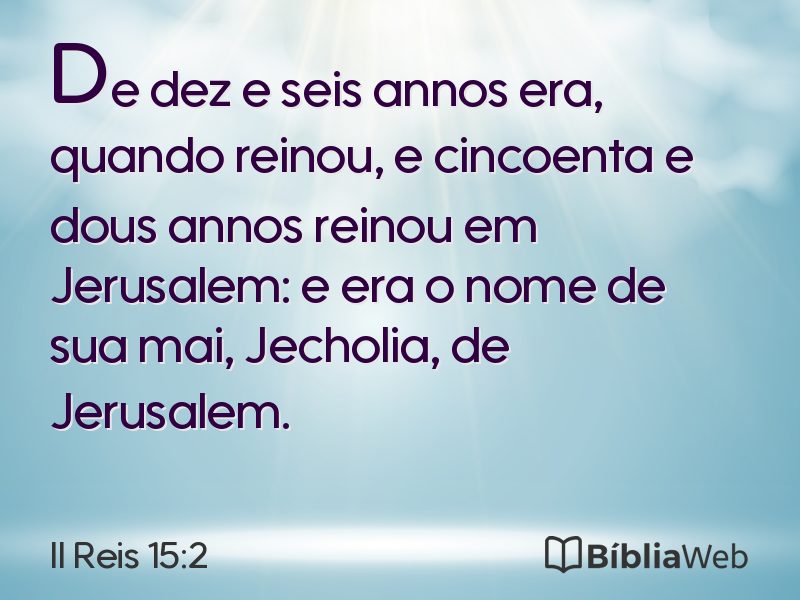 II Reis 15:2 em imagem para compartilhar