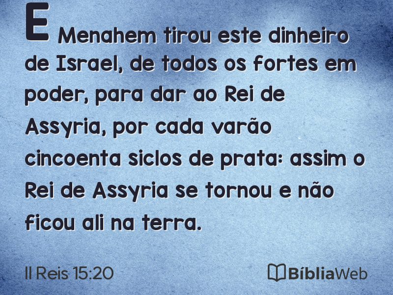 II Reis 15:20 em imagem para compartilhar