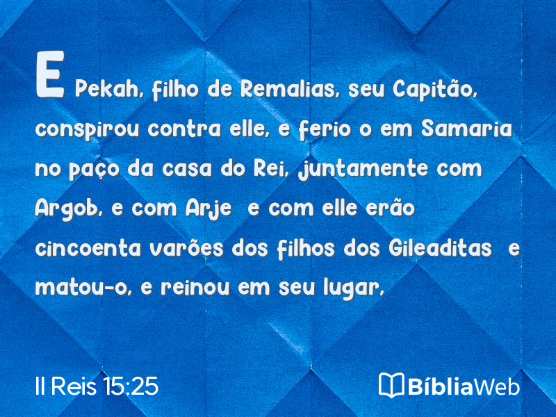 II Reis 15:25 em imagem para compartilhar