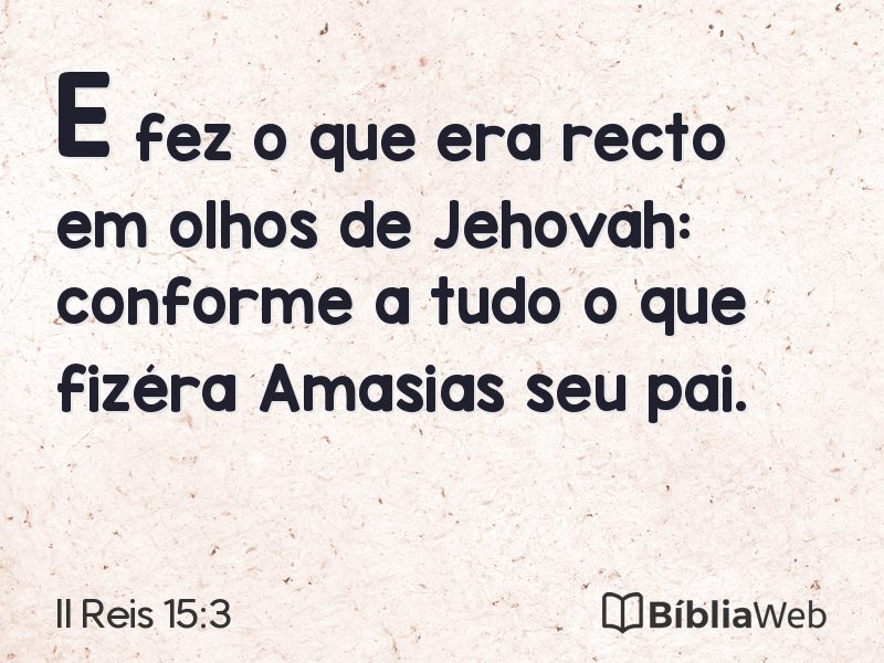II Reis 15:3 em imagem para compartilhar