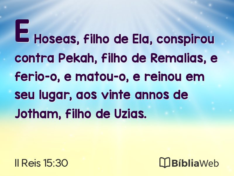 II Reis 15:30 em imagem para compartilhar