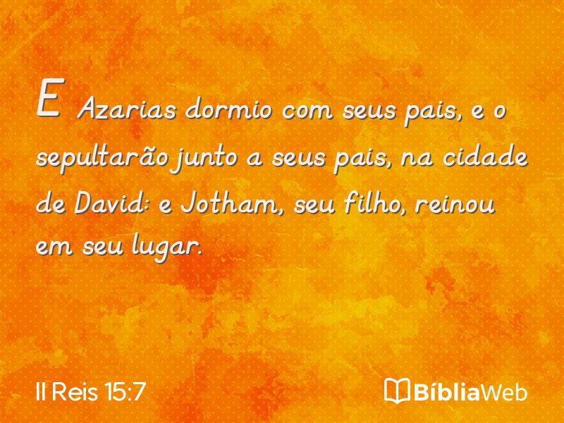 II Reis 15:7 em imagem para compartilhar