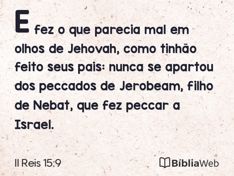 II Reis 15:9 em imagem para compartilhar