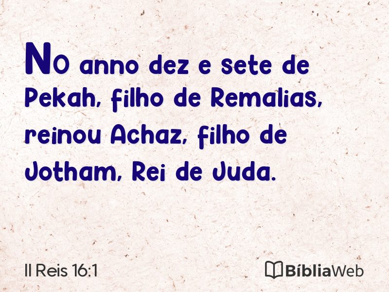 II Reis 16:1 em imagem para compartilhar