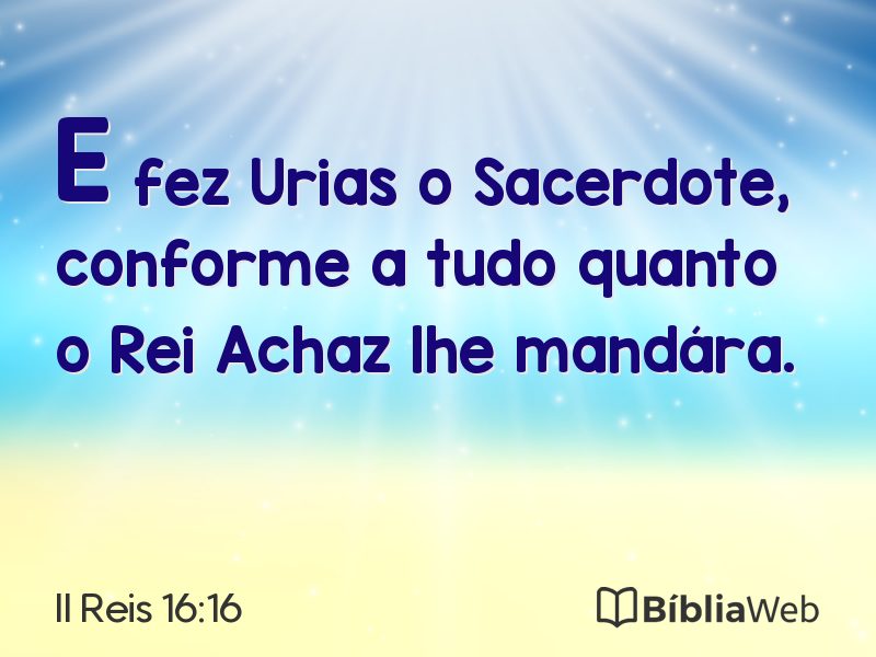 II Reis 16:16 em imagem para compartilhar