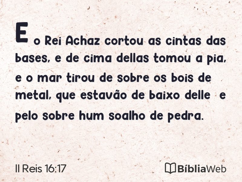 II Reis 16:17 em imagem para compartilhar