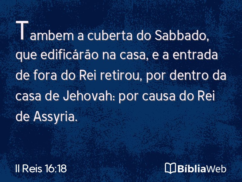 II Reis 16:18 em imagem para compartilhar