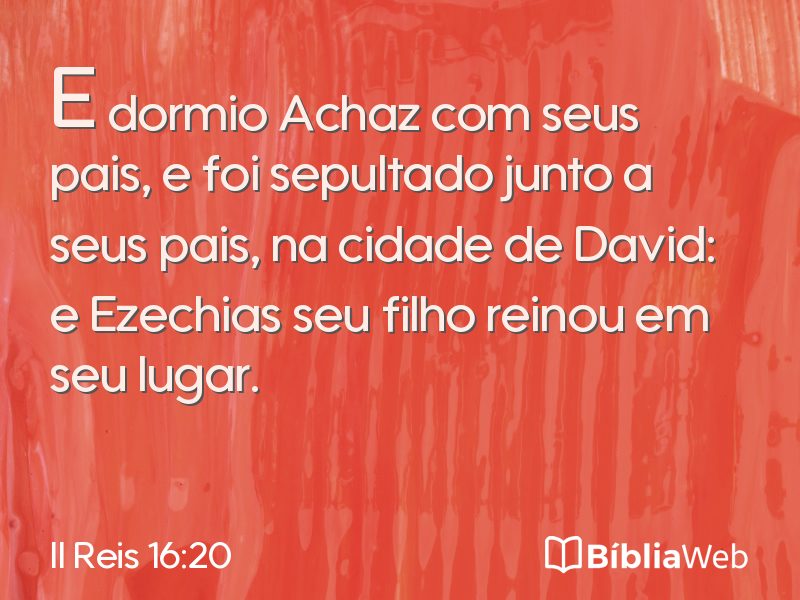 II Reis 16:20 em imagem para compartilhar