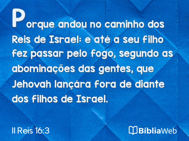 II Reis 16:3 em imagem para compartilhar