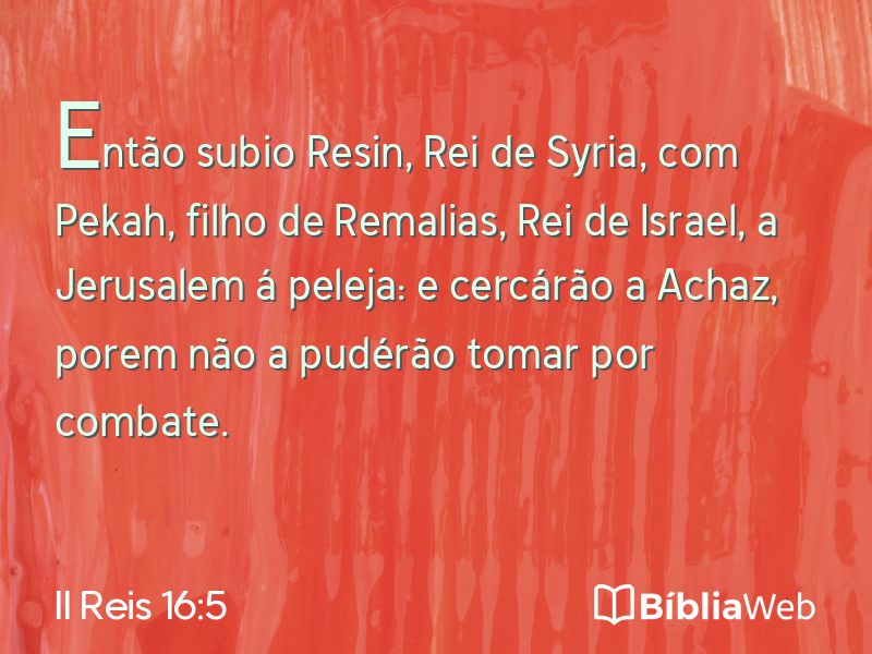II Reis 16:5 em imagem para compartilhar