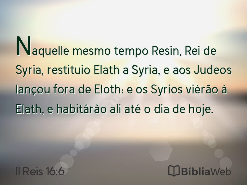 II Reis 16:6 em imagem para compartilhar
