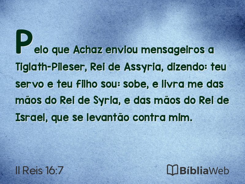II Reis 16:7 em imagem para compartilhar
