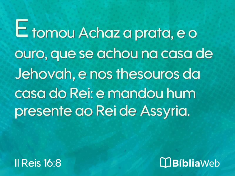II Reis 16:8 em imagem para compartilhar