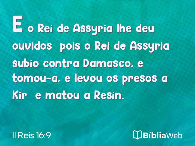 II Reis 16:9 em imagem para compartilhar