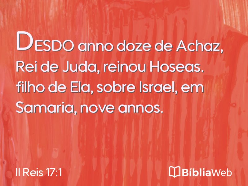 II Reis 17:1 em imagem para compartilhar