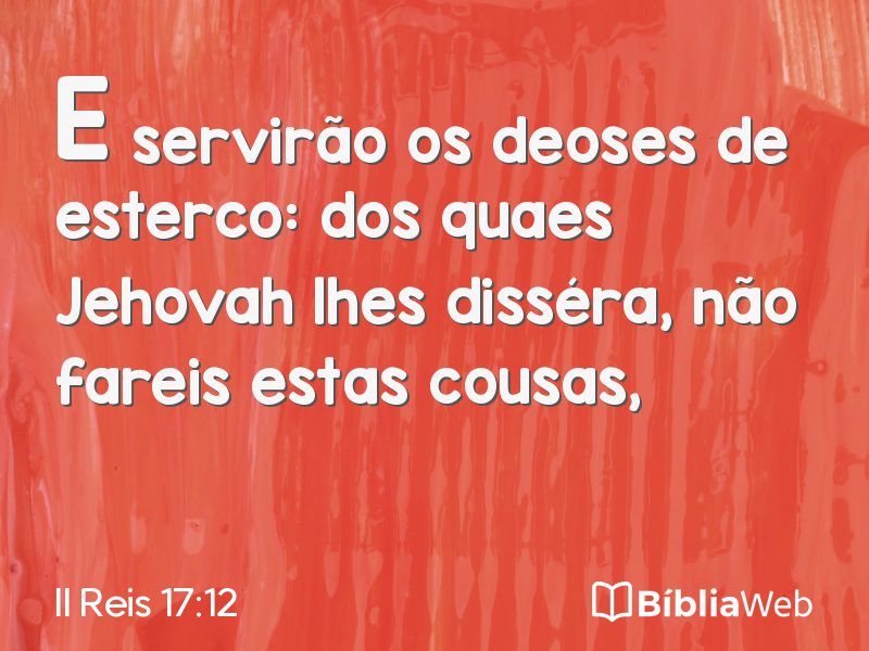 II Reis 17:12 em imagem para compartilhar