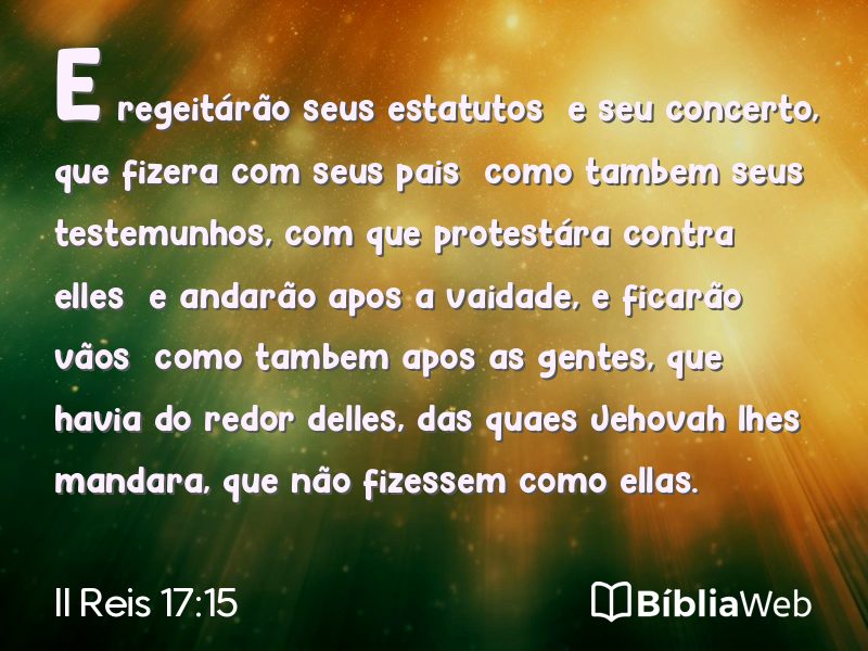 II Reis 17:15 em imagem para compartilhar
