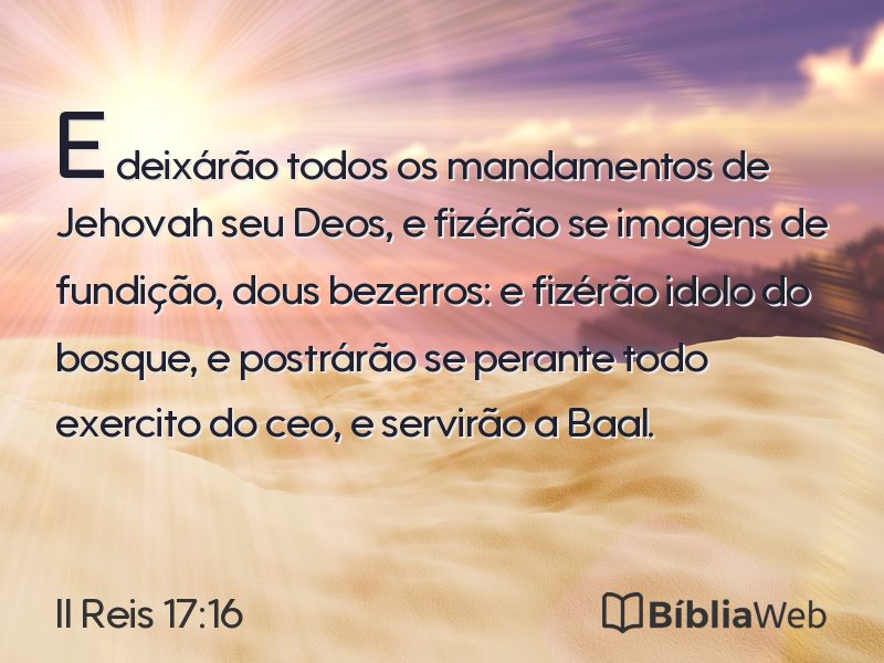 II Reis 17:16 em imagem para compartilhar