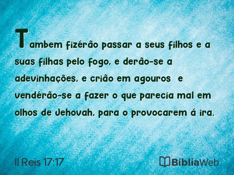 II Reis 17:17 em imagem para compartilhar