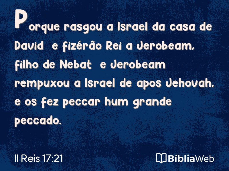 II Reis 17:21 em imagem para compartilhar