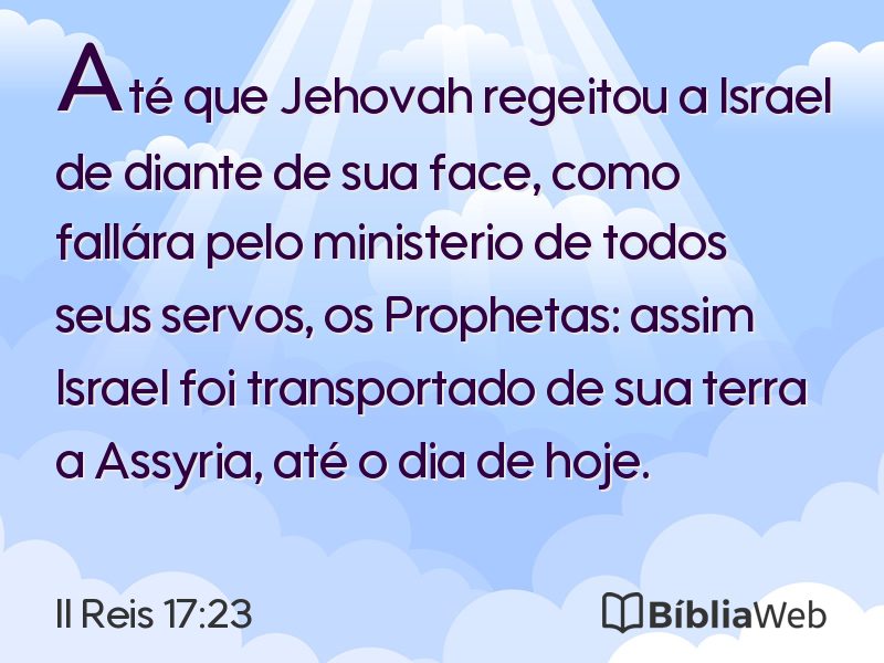 II Reis 17:23 em imagem para compartilhar