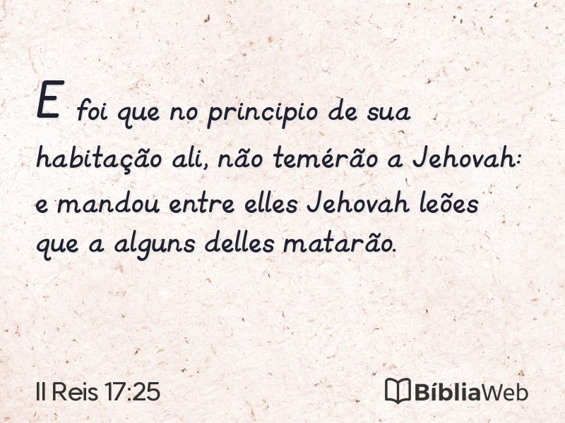 II Reis 17:25 em imagem para compartilhar