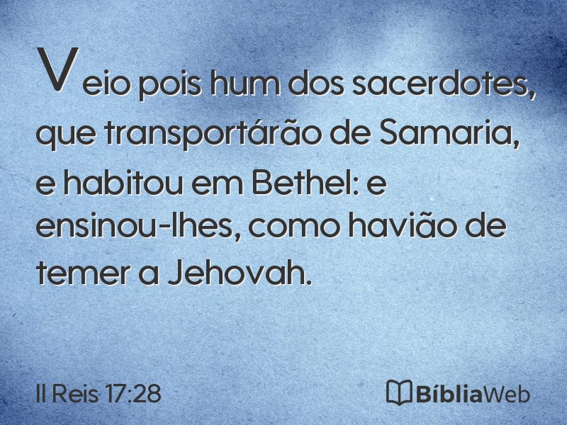 II Reis 17:28 em imagem para compartilhar