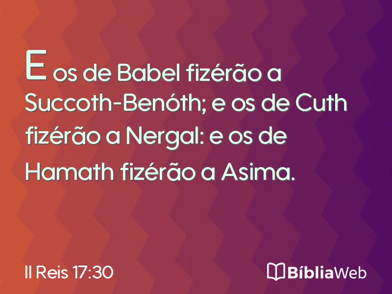 II Reis 17:30 em imagem para compartilhar