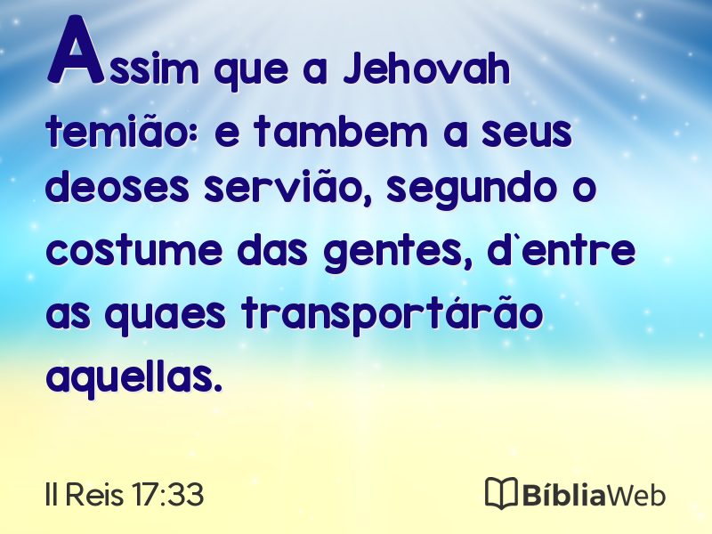 II Reis 17:33 em imagem para compartilhar