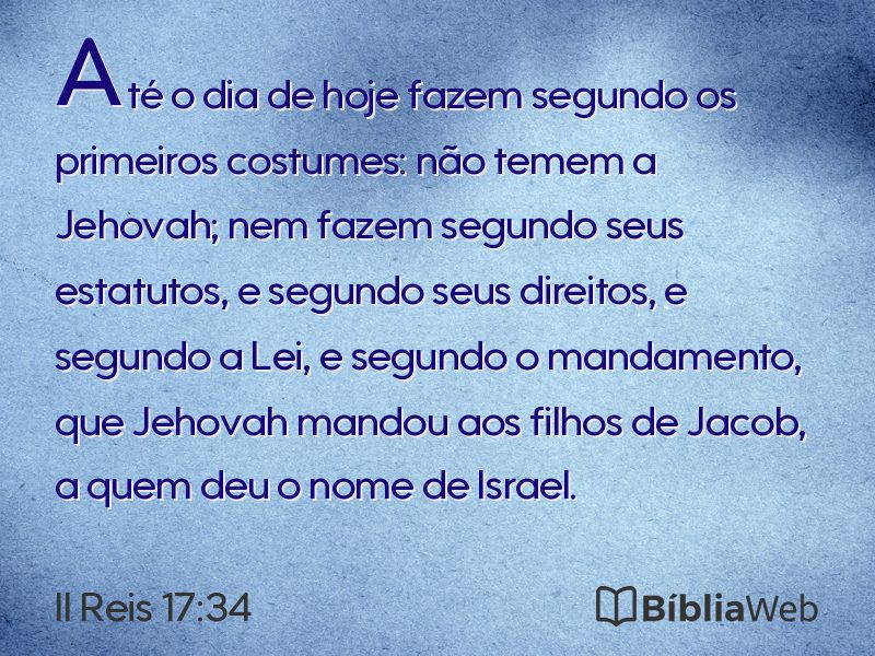 II Reis 17:34 em imagem para compartilhar