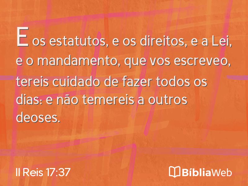 II Reis 17:37 em imagem para compartilhar