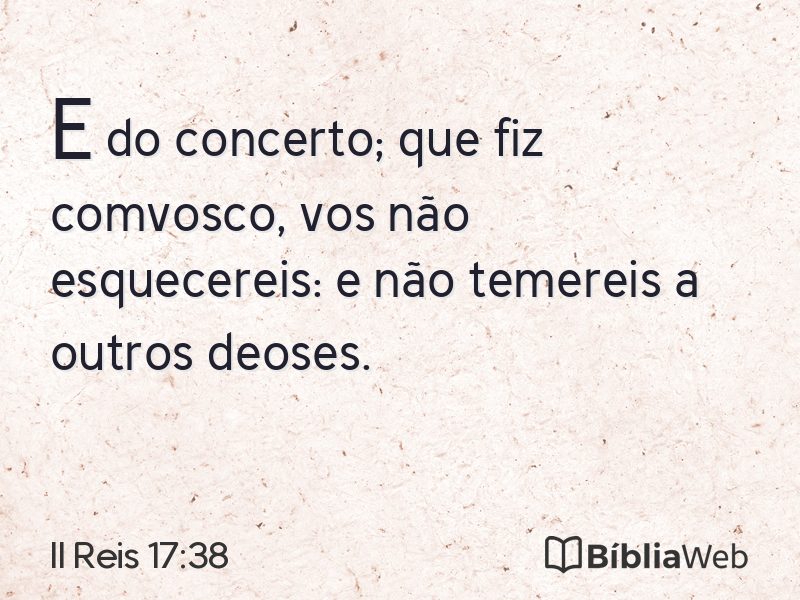 II Reis 17:38 em imagem para compartilhar