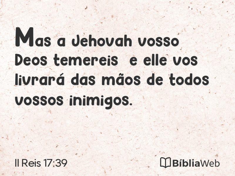 II Reis 17:39 em imagem para compartilhar