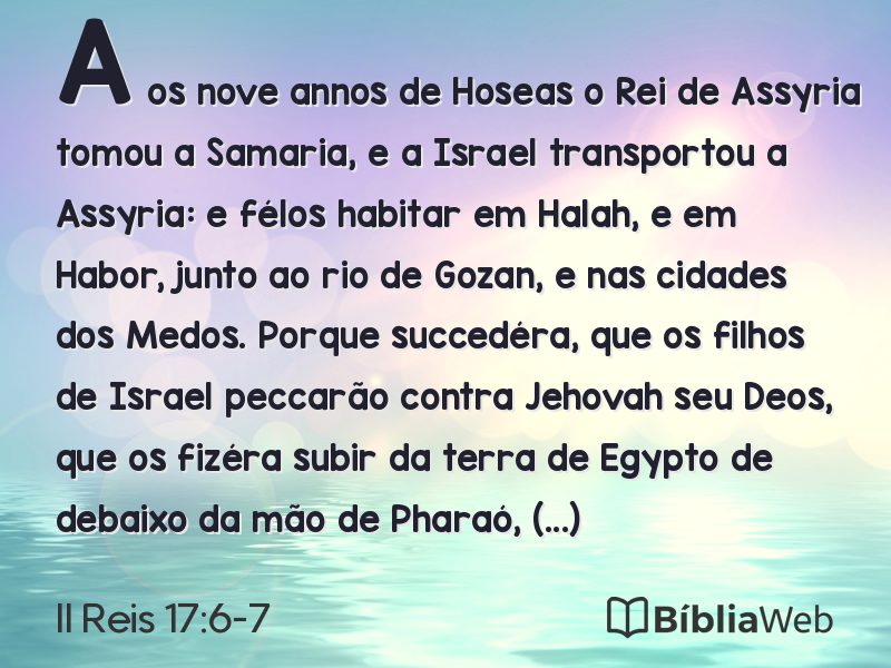 II Reis 17:6-7 em imagem para compartilhar