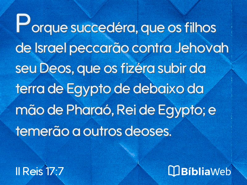 II Reis 17:7 em imagem para compartilhar