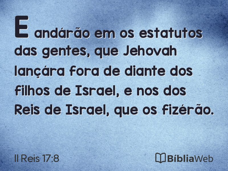 II Reis 17:8 em imagem para compartilhar