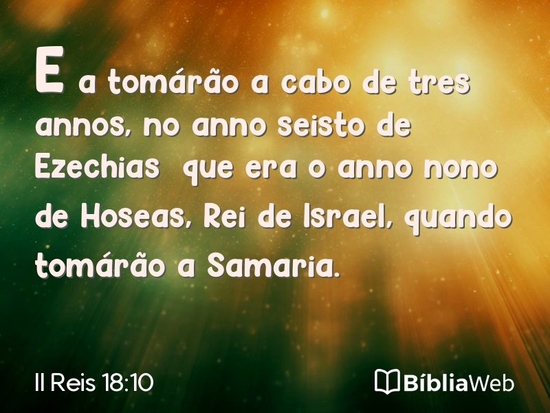 II Reis 18:10 em imagem para compartilhar