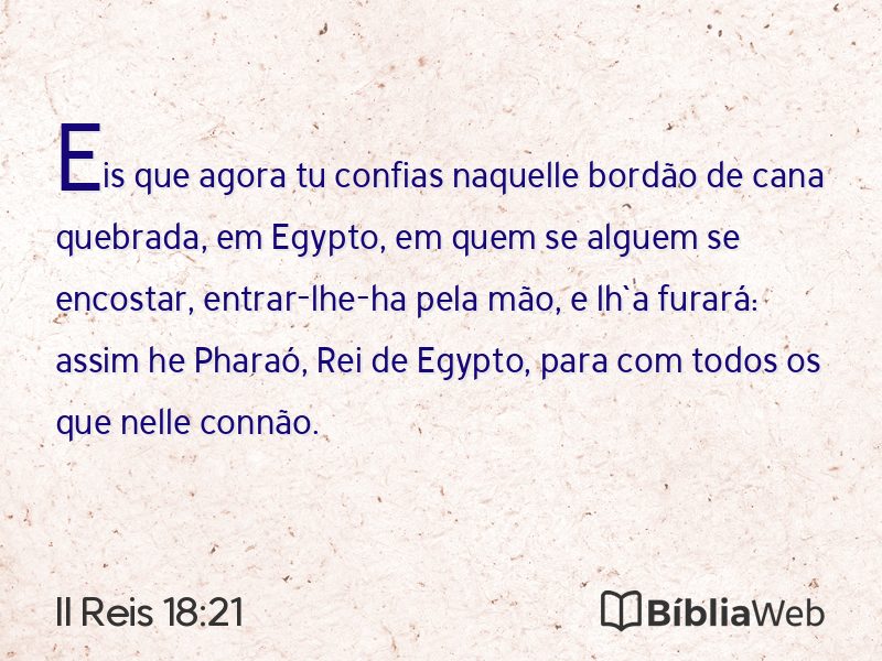 II Reis 18:21 em imagem para compartilhar
