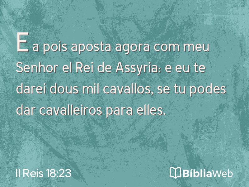 II Reis 18:23 em imagem para compartilhar